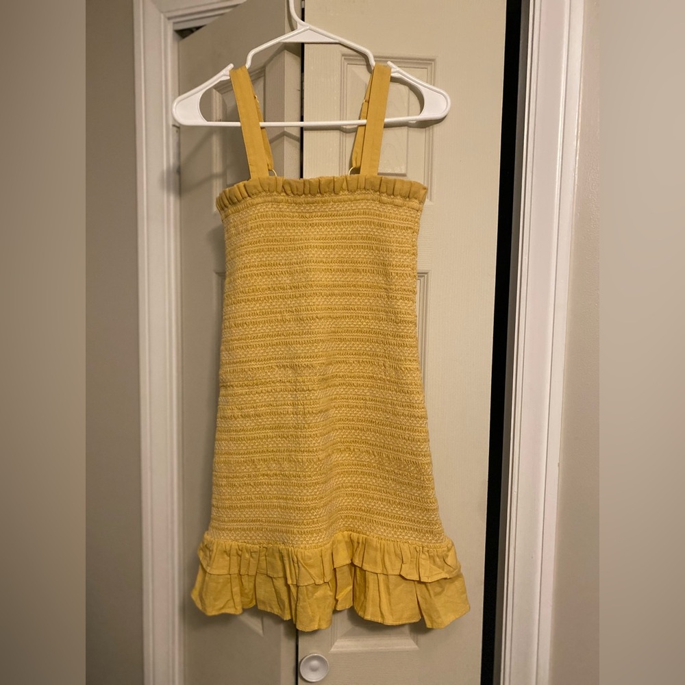 American Eagle Outfitters Yellow Smocked Sundress